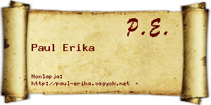 Paul Erika névjegykártya